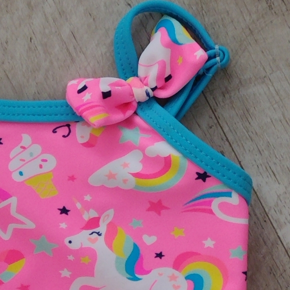 NWT Heat Girls Unicorn Rainbow Ice Cream UPF 50+ Protection Bikini Swimsuit - Picture 3 of 6